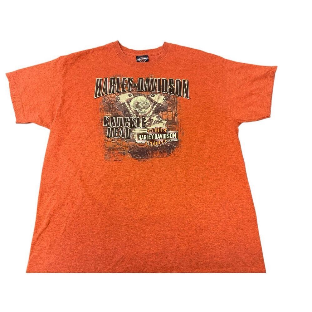 Harley-Davidson t-shirt features a graphic of a "Knucklehead Size: XL